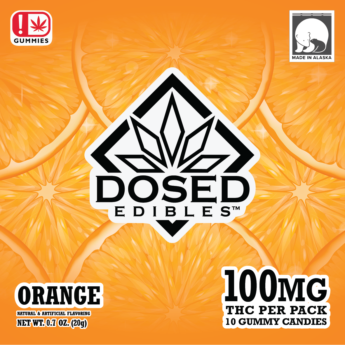 Edibles - Gummies - Orange 100mg by Dosed - Hybrid - 5600