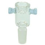 Gear - $6.99 - Multi Hole Glass on Glass 14mm Male | Clear & Purple