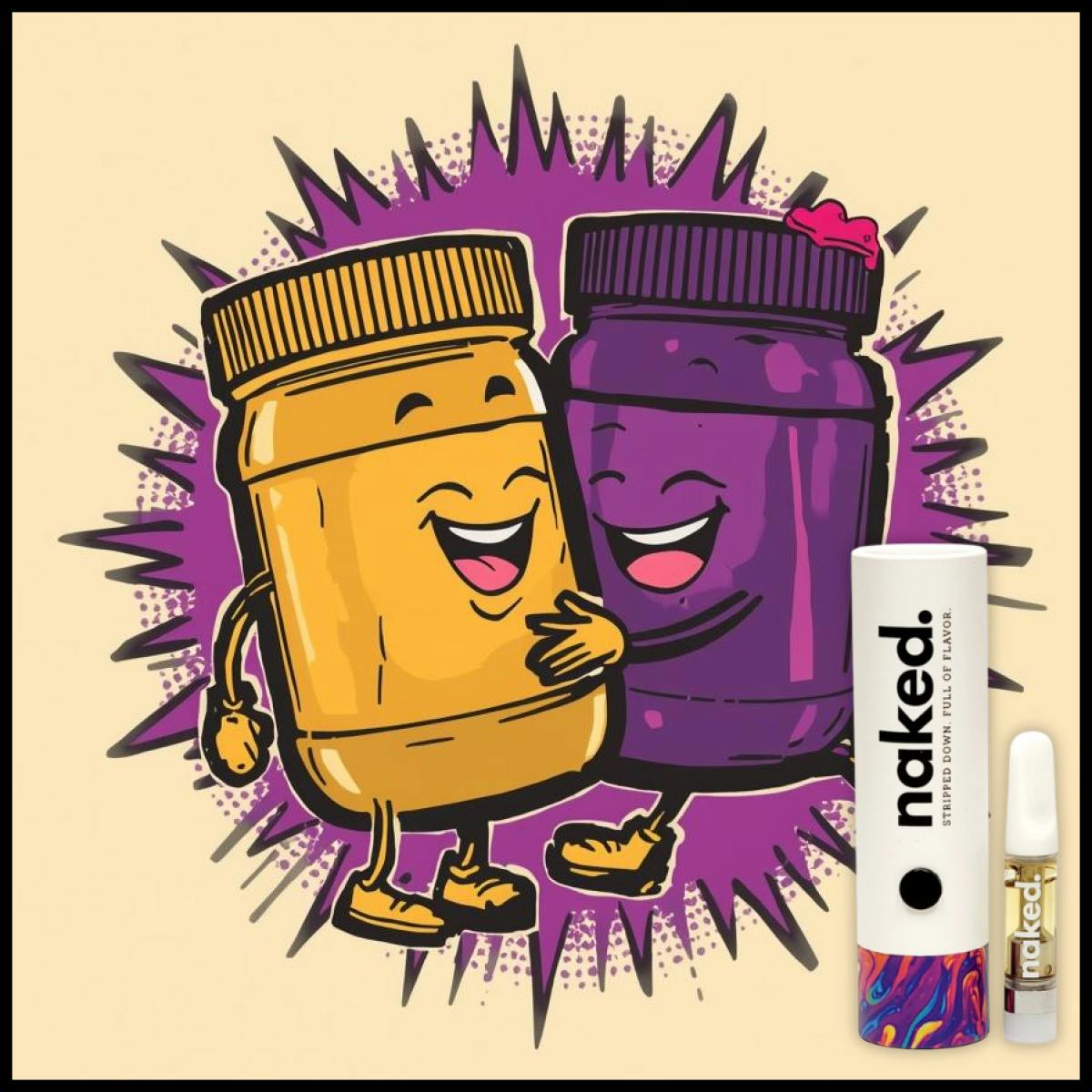 Cartridge - PB&J 1g by Naked 71.00% - Terps 2.84% - Hybrid - 8811