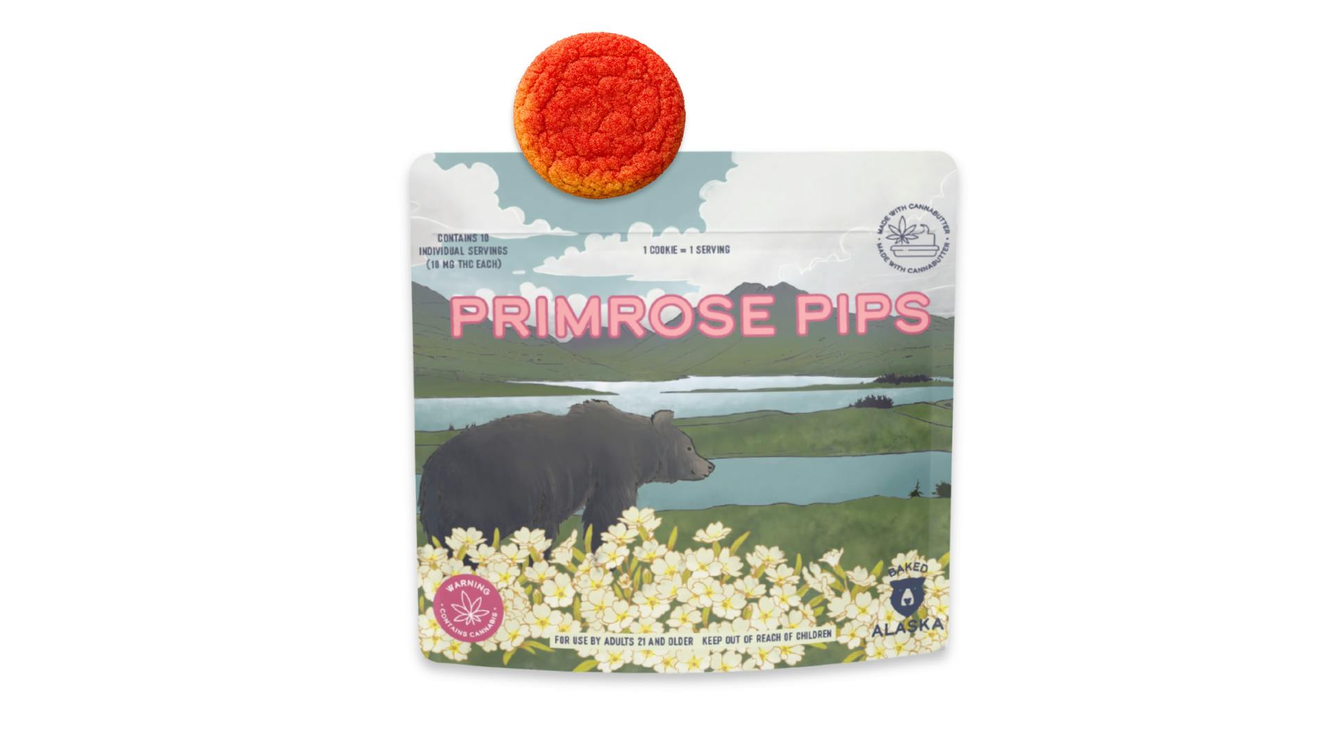 Edible - Cookies - Strawberry Snickerdoodle Primrose Pips 100mg 10pk by Baked Alaska - Indica - 3694