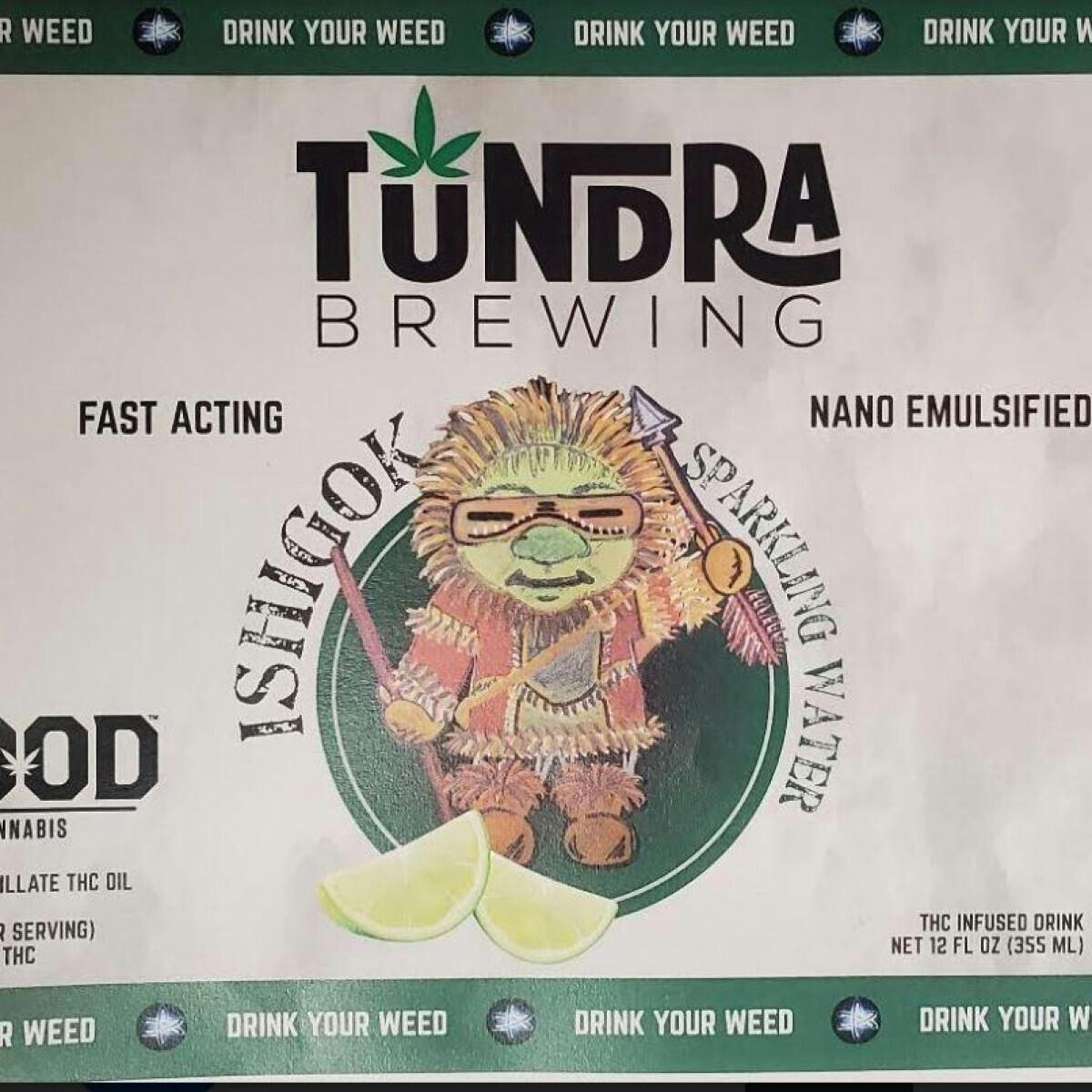 Edible - Drink - Lime Sparkling Water Nano Emulsified Spritzer 100mg by Tundra Brewing - Hybrid -...