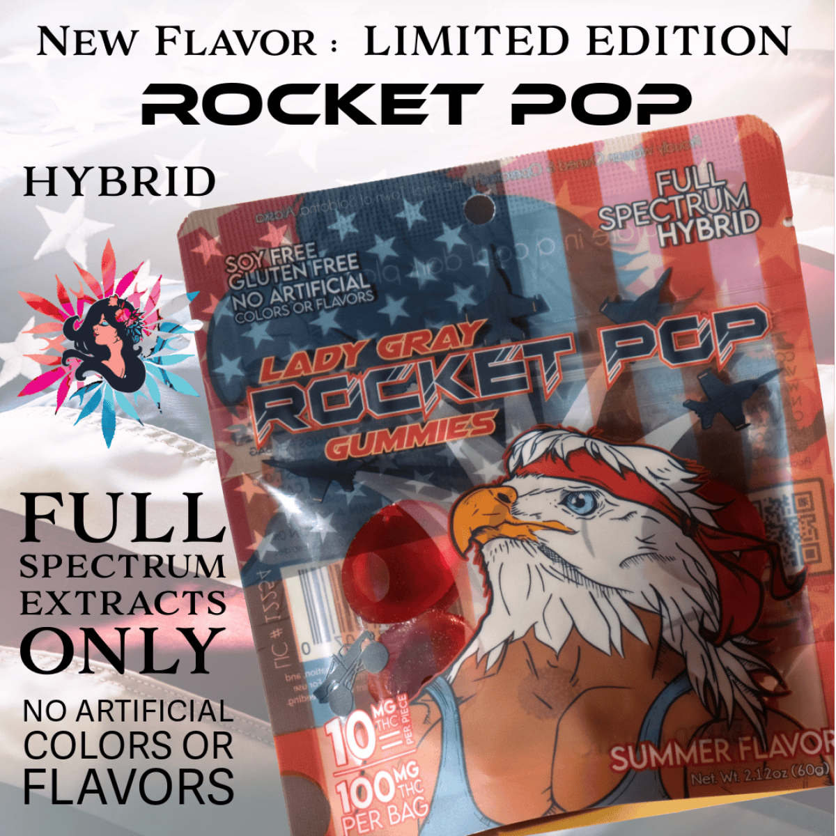 Edible - Gummies - Rocket Pop 100mg by Lady Gray - Hybrid - 6085