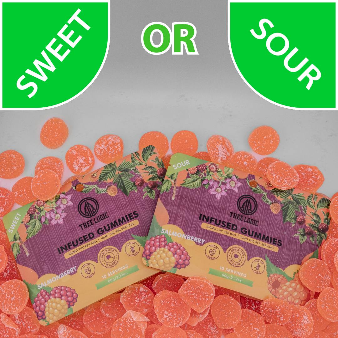 Edible - Gummies - Sour Salmonberry 100mg by Tree Logic - Hybrid - 0977