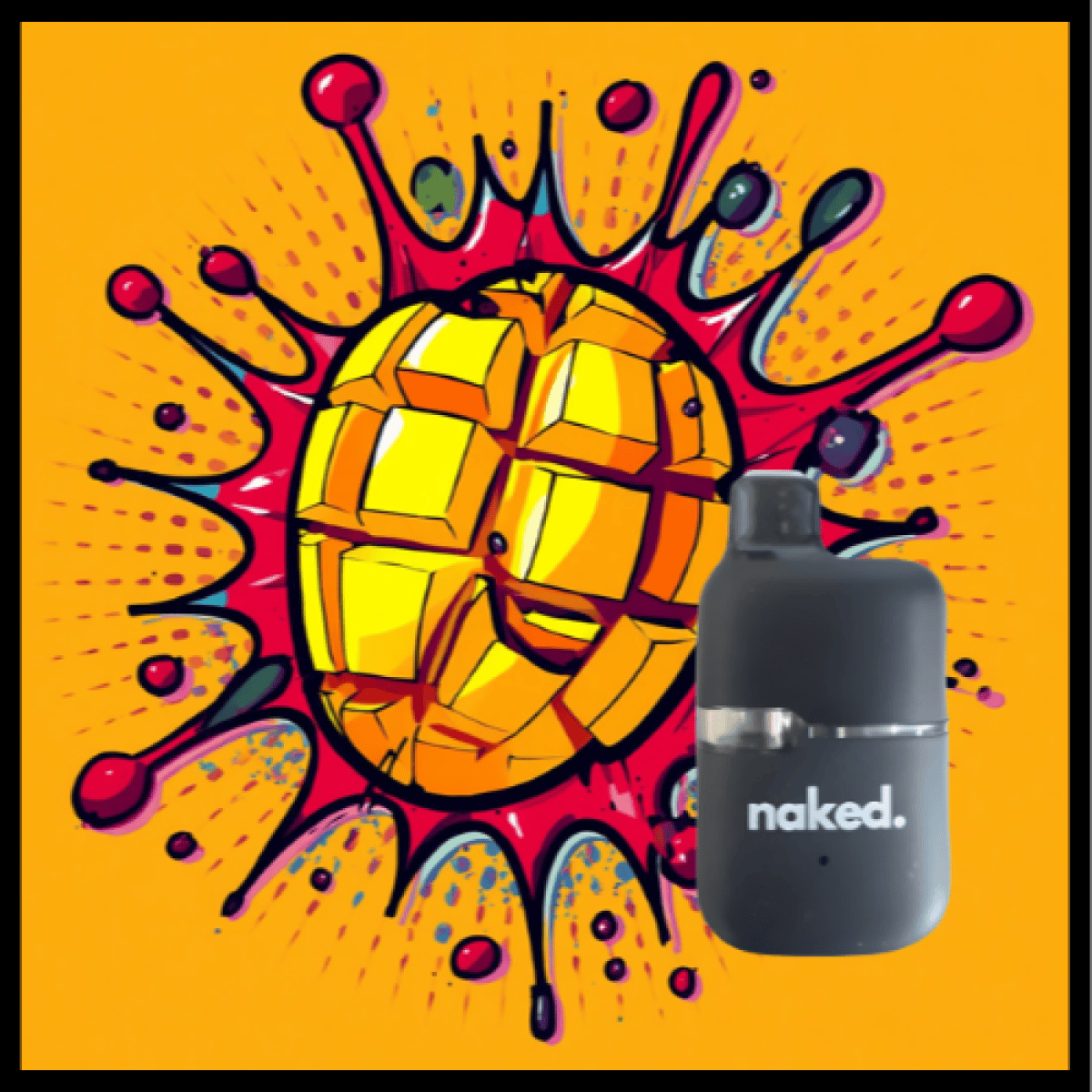 Disposable Cartridge - Mango Burst 1g by Naked 85.88 % - Terps 3.62% - Hybrid - 3134