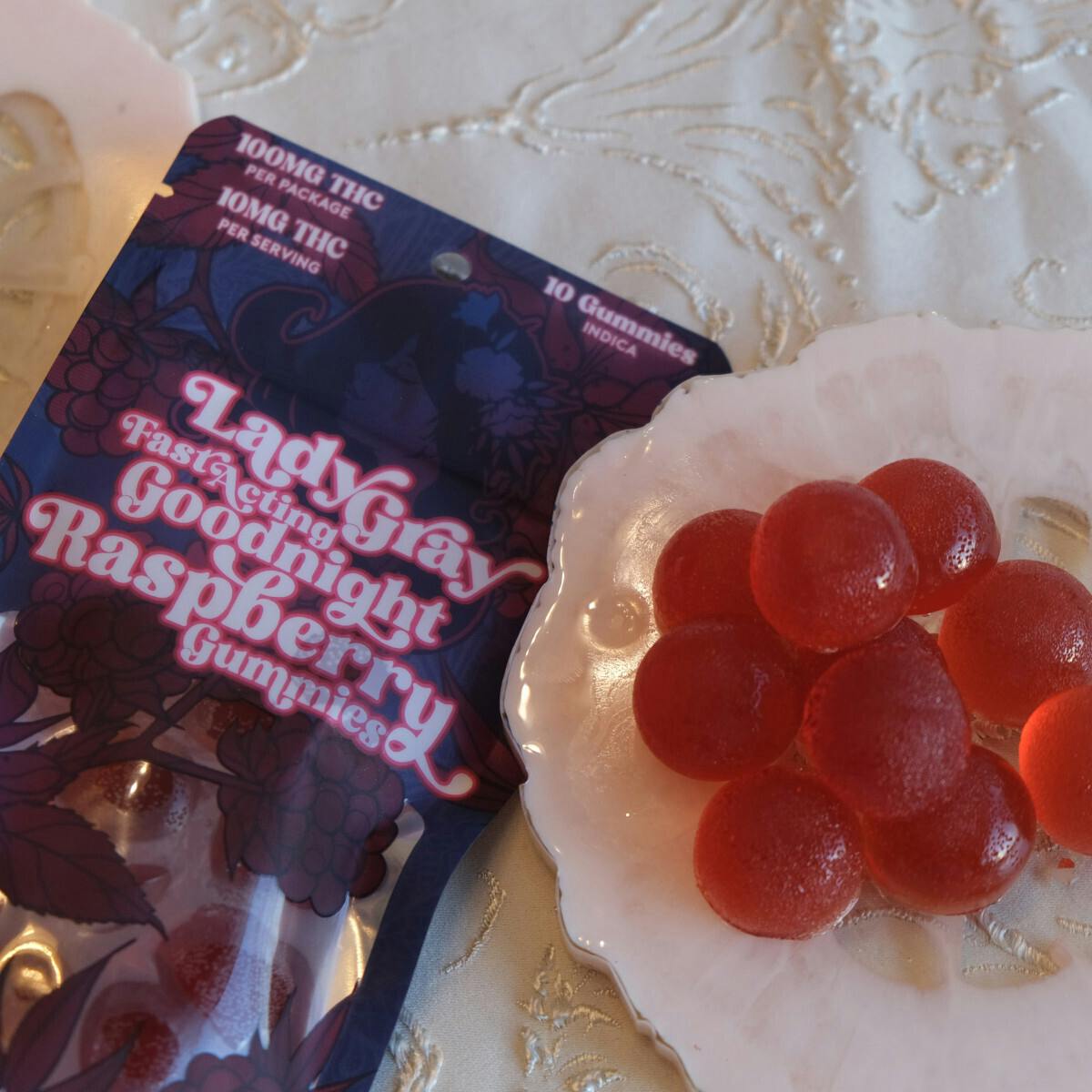 Edible - Gummies - Goodnight Raspberry Fast Acting 20mg by Lady Gray - Indica - 9141