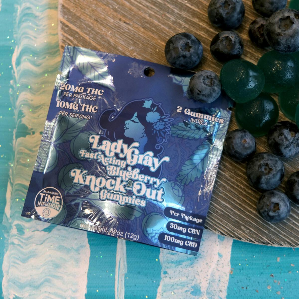 Edible - Gummies - Blueberry Knock-Out 20mgTHC | 50mg CBD | 15mg CBN by Lady Gray - Indica - 9143