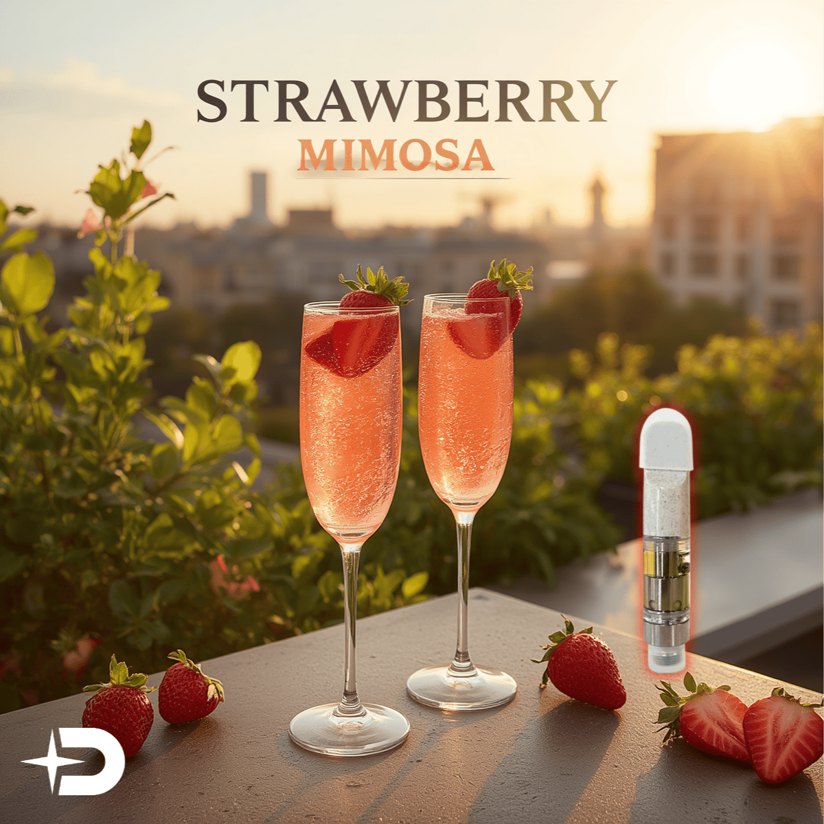 Cartridge - Strawberry Mimosa 1g by Dank Star 87.34% - Terps 3.34% - Hybrid - 4291