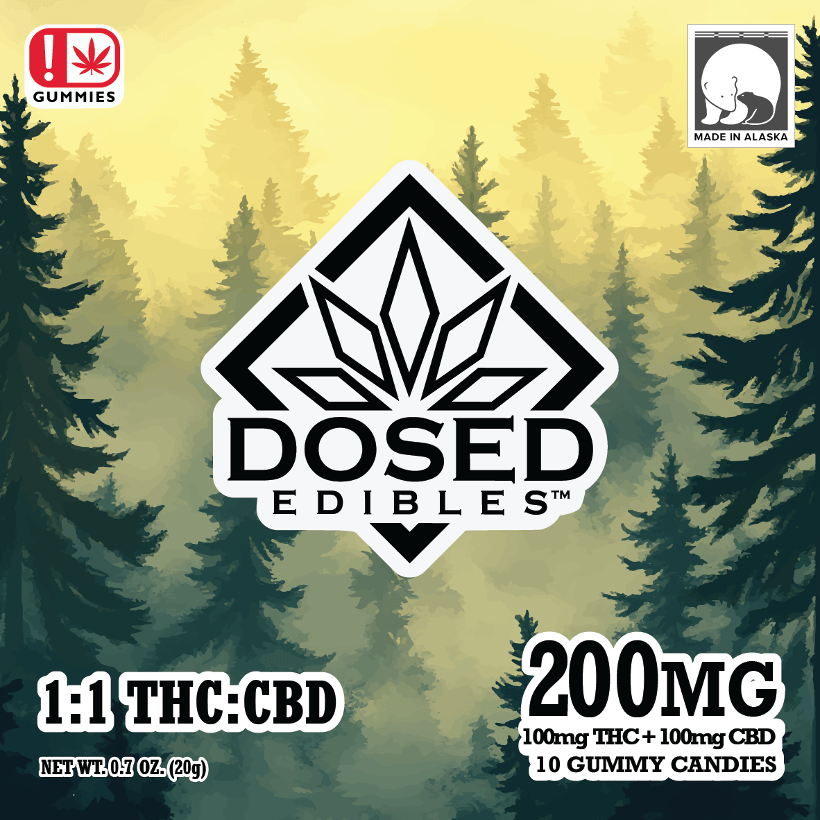Edibles - Gummies - Variety Pack 1:1 THC:CBD 100mg by Dosed - Hybrid - 8193