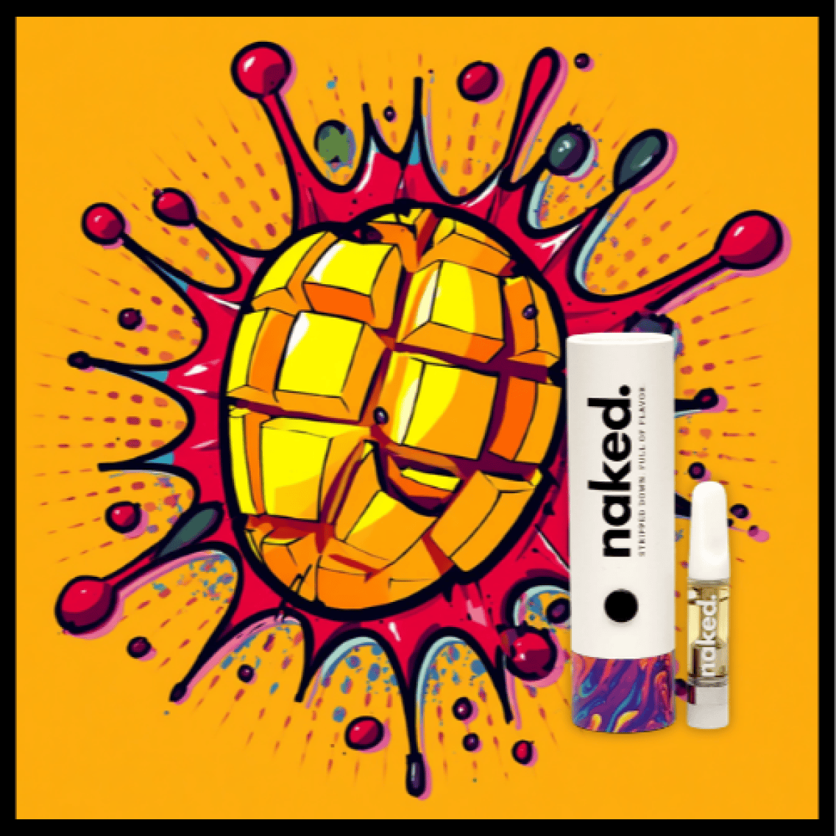 Cartridge - Mango Burst .5g by Naked 85.88 % - Terps 3.62% - Hybrid - 4647