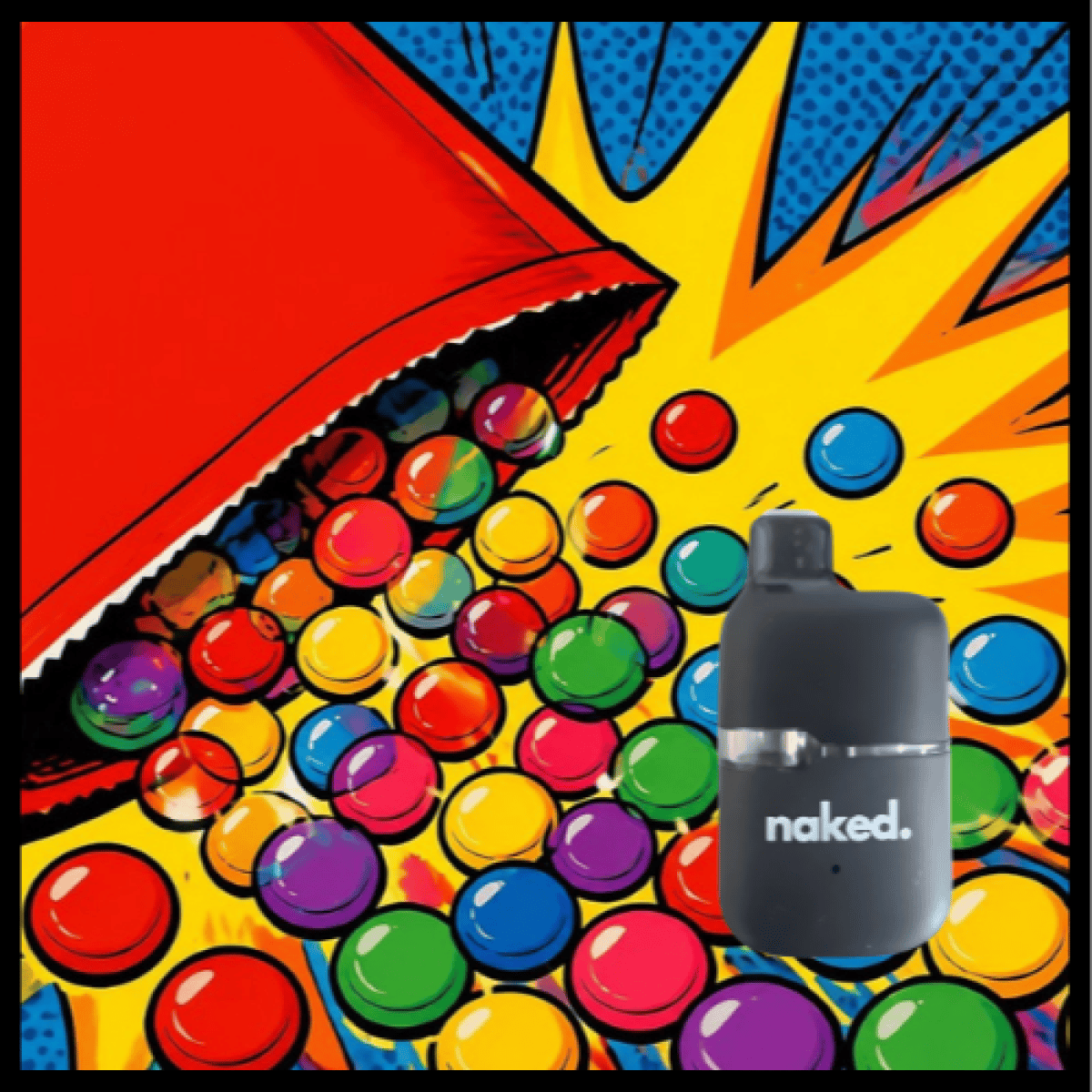 Disposable Cartridge - Skittle Me Crazy 1g by Naked 85.60% - Terps 0.93% - Hybrid - 4654