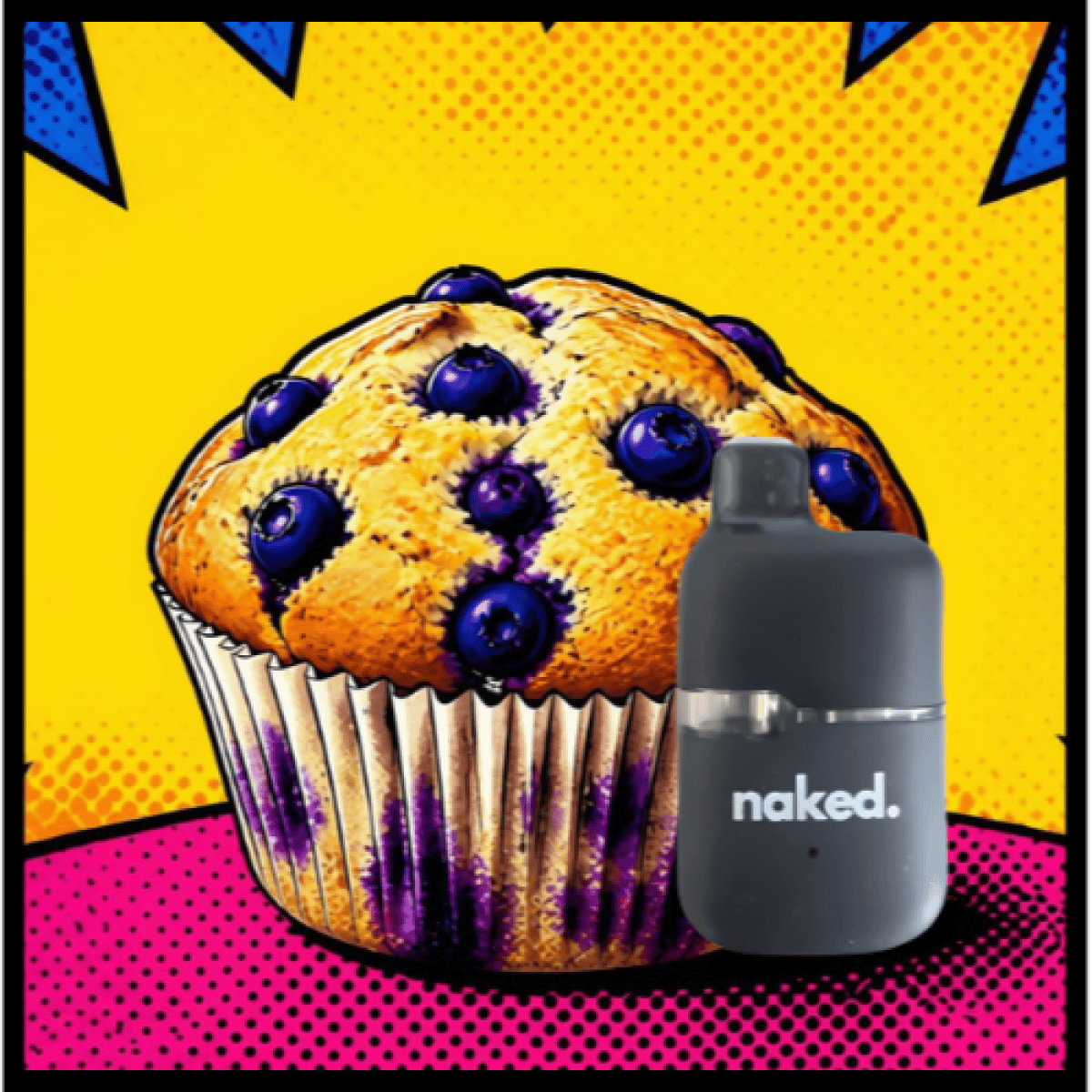 Disposable Cartridge - Blueberry Muffin 1g by Naked 84.59% - Terps 2.40% - Hybrid - 4664
