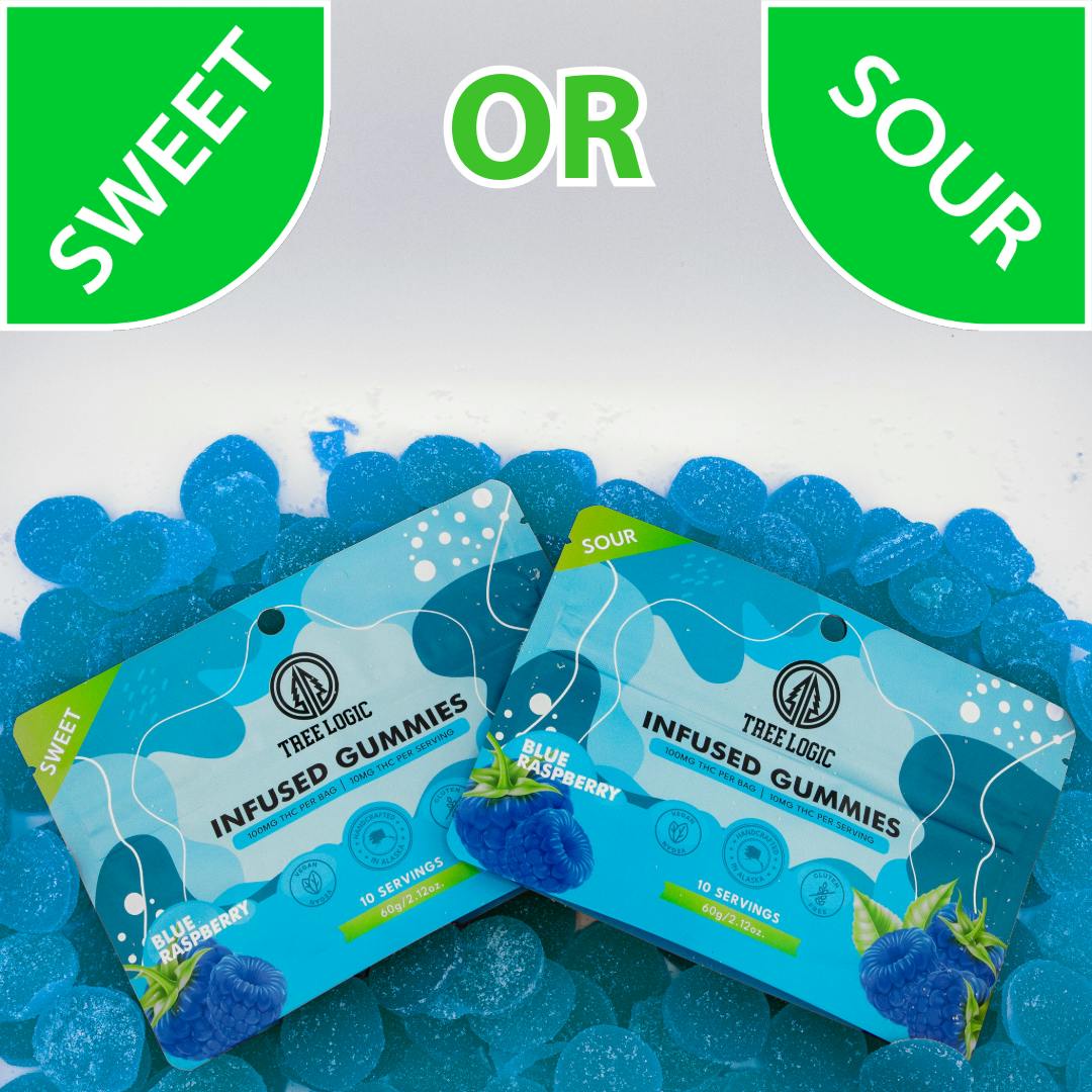 Edible - Gummies - Sweet Blue Raspberry 100mg by Tree Logic - Hybrid - 0973