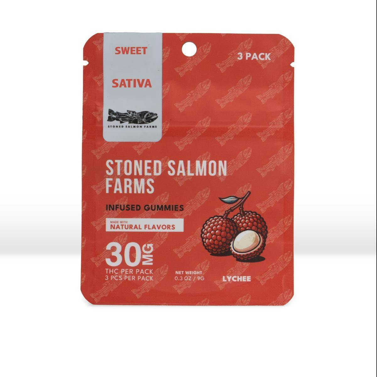 Edible - Gummies - Sweet Lychee 30mg by Stoned Salmon Farms - Sativa - 0971
