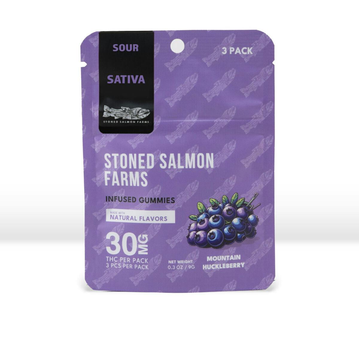 Edible - Gummies - Sour Mountain Huckleberry 30mg by Stoned Salmon Farms - Sativa - 0969