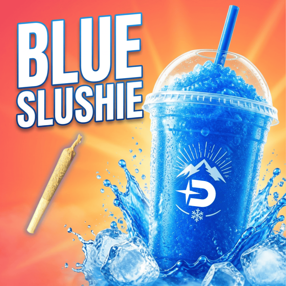 Pre-Roll - Distillate Infused - Blue Slushie .5g Dissy Dart by Dank Star 156.65mg - Hybrid - 5420