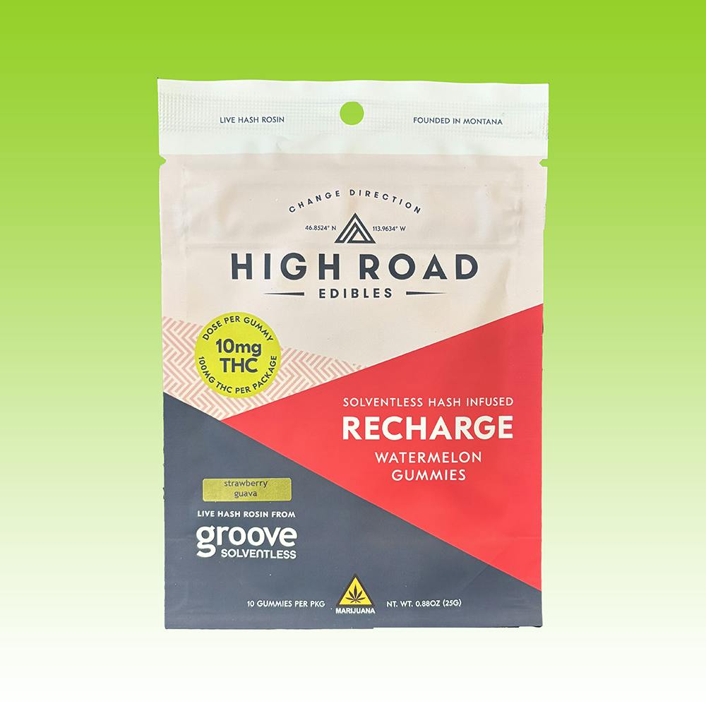 High Road Gummies - Recharge - Watermelon - Sativa - 10pk