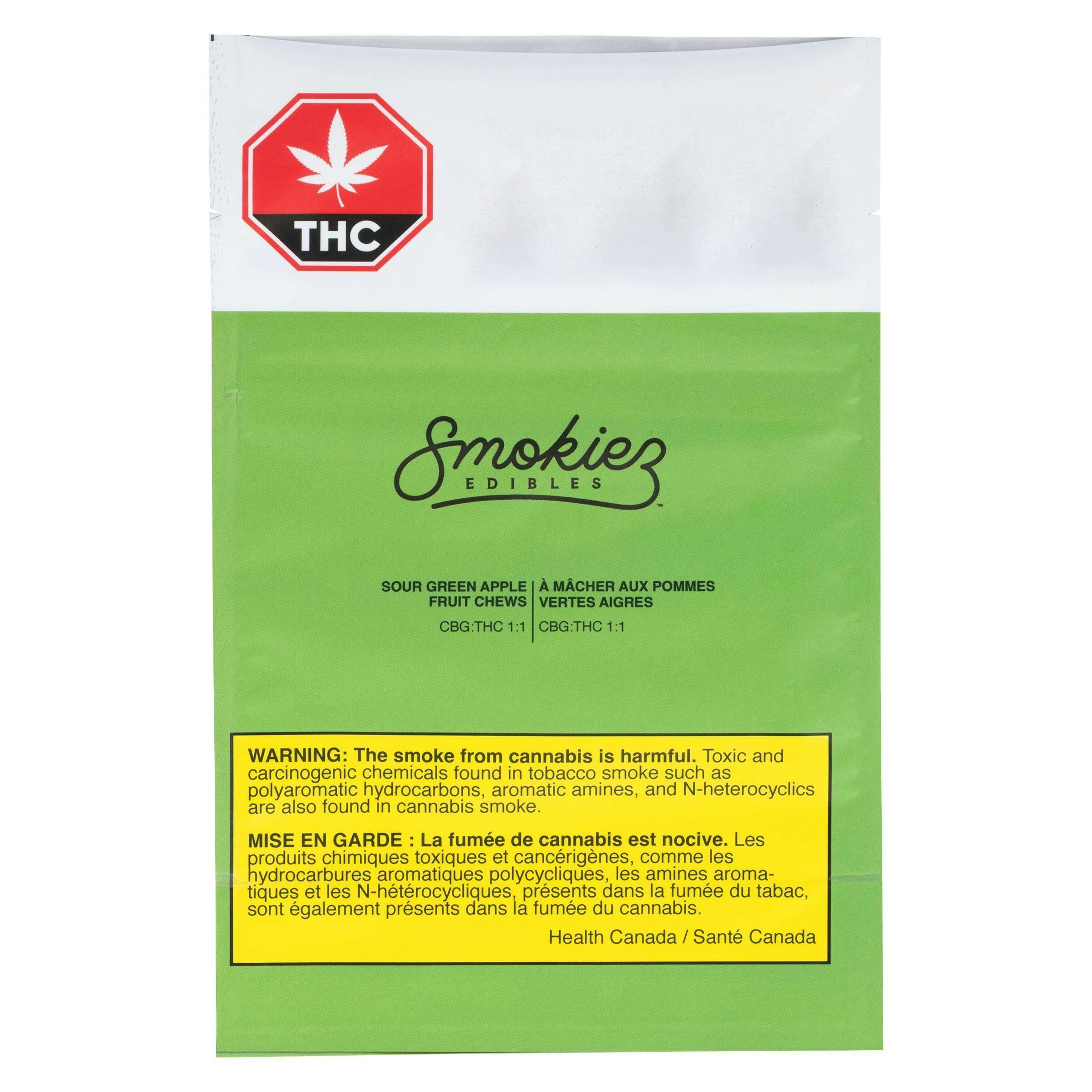 Sour Green Apple 1:1 CBG Fruit Chews
