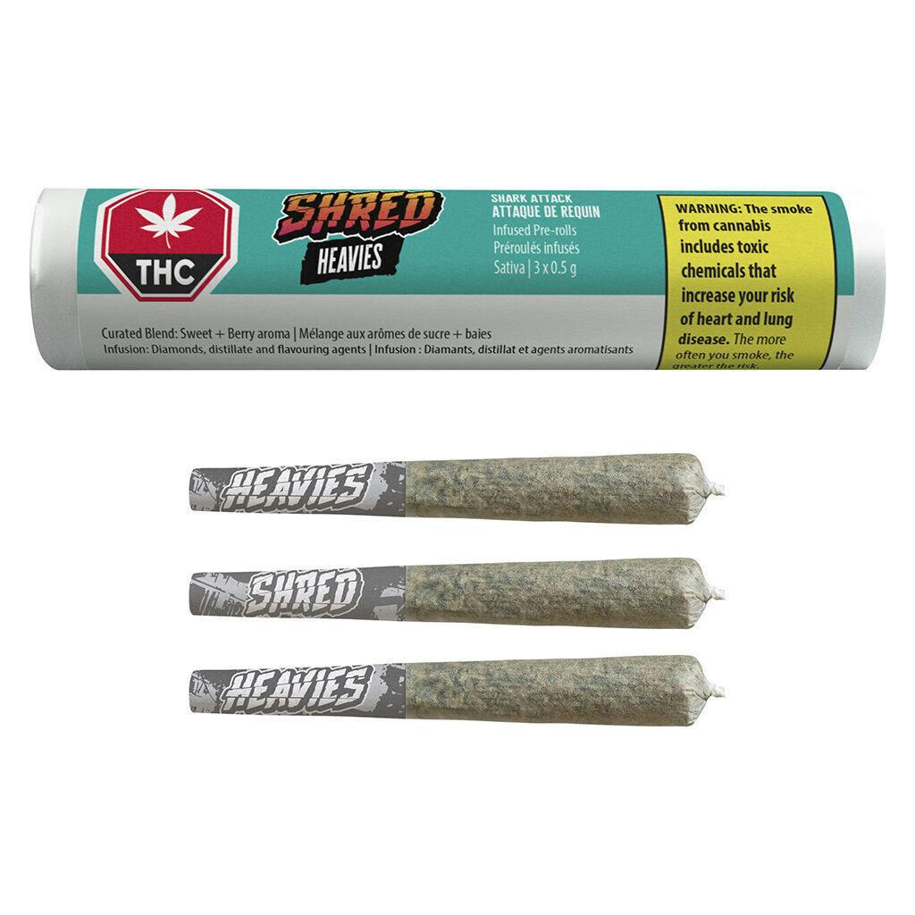 Shark Attack Heavies Diamond & Disty Infused Pre-Rolls - 3x0.5g
