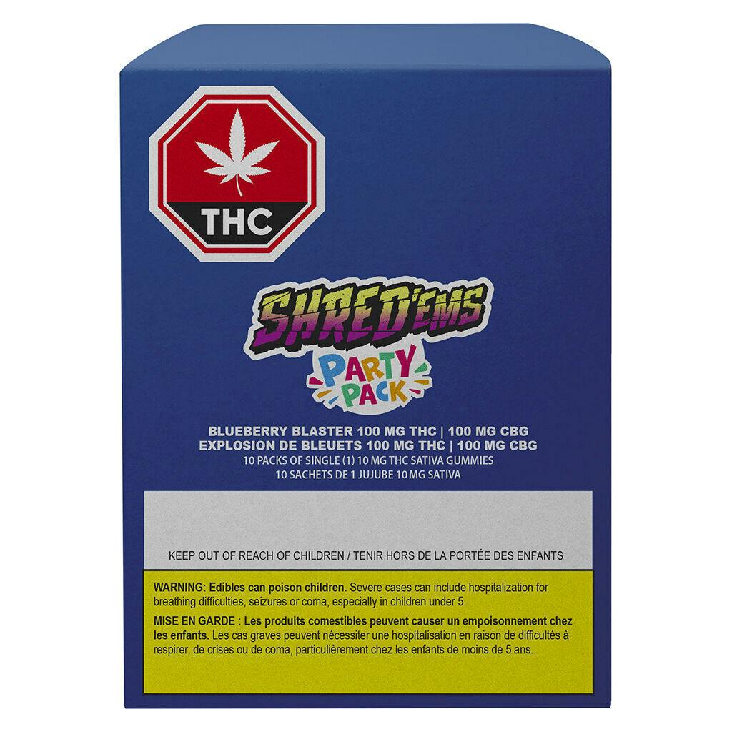 Blueberry Blaster Max10 Party Pack 100 THC:CBG Gummies - 10x1 Pack