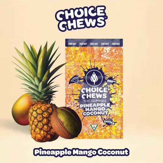 Choice Chews 200mg Sativa Gummies - Pineapple Mango Coconut