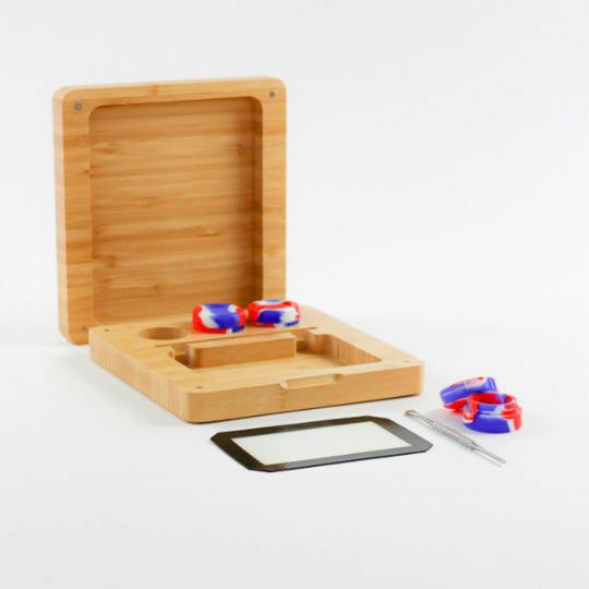 7" x 7.5" Bamboo Rolling Tray Box Set