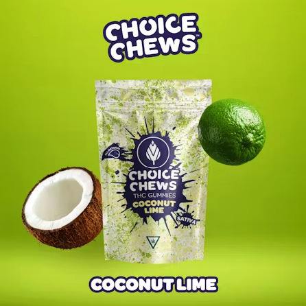 Choice Chews 200mg Sativa Gummies - Coconut Lime
