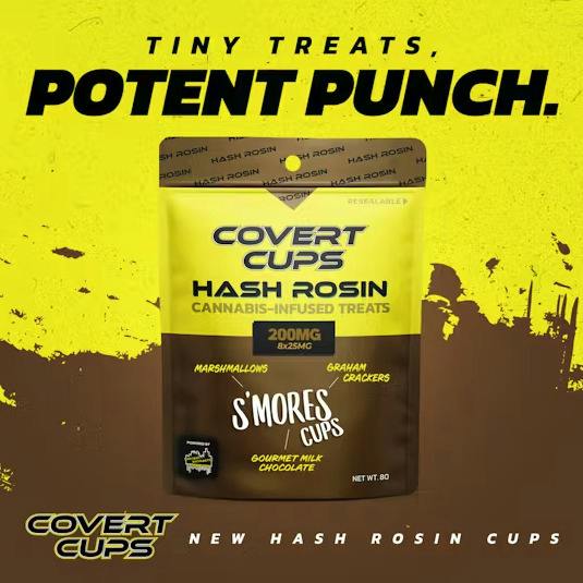 Covert Cups 200mg Hash Rosin Infused Treats - Smore's Cups