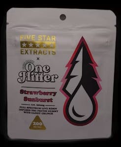 Five Star 200mg Live Resin One Hitter Gummies - Strawberry Sunburst