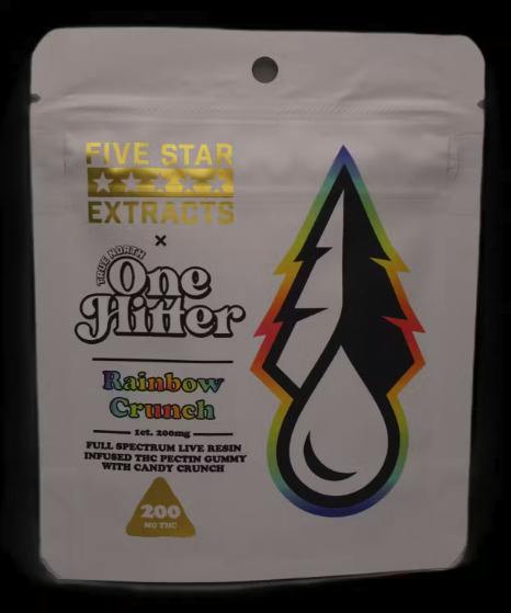 Five Star 200mg Live Resin One Hitter Gummies - Rainbow Crunch