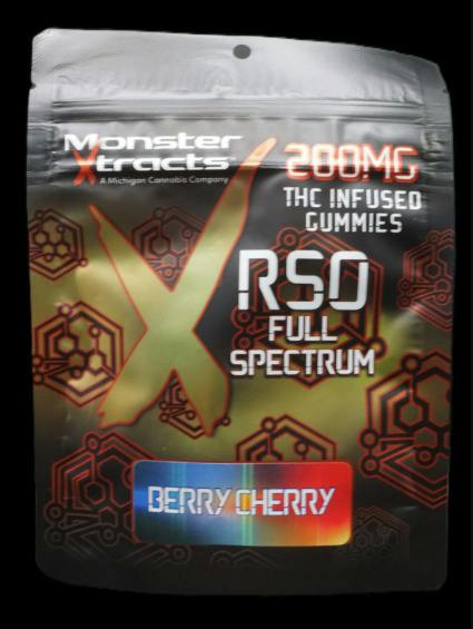 Monster Xtracts 200mg RSO Gummies - Berry Cherry