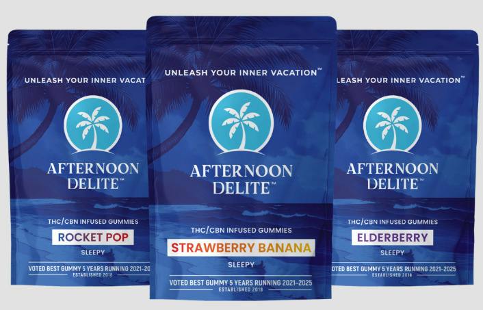 Afternoon Delite 200mg THC:CBN Gummies - Elderberry