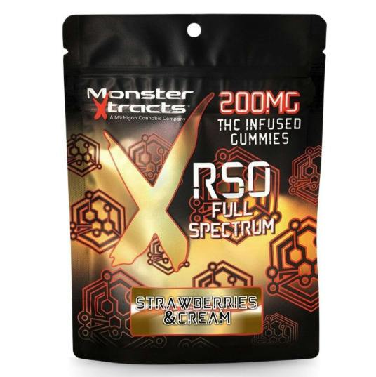 Monster Xtracts 200mg RSO Gummies - Strawberries & Cream