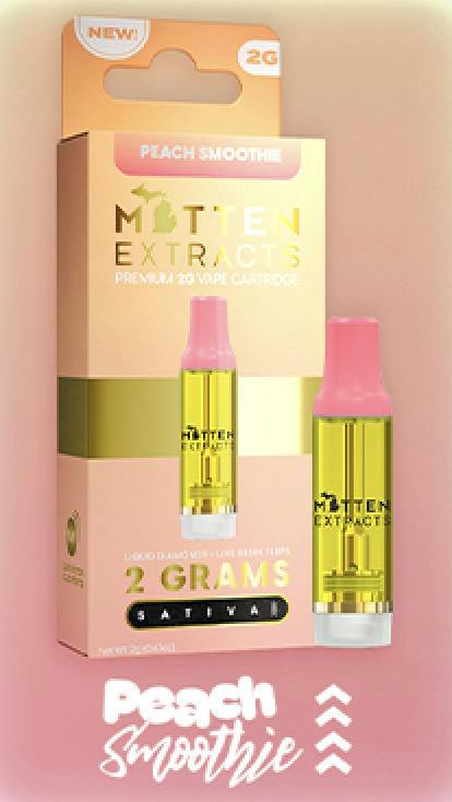 Mitten Extracts 2g Distillate Vape Cartridge - Peach Smoothie