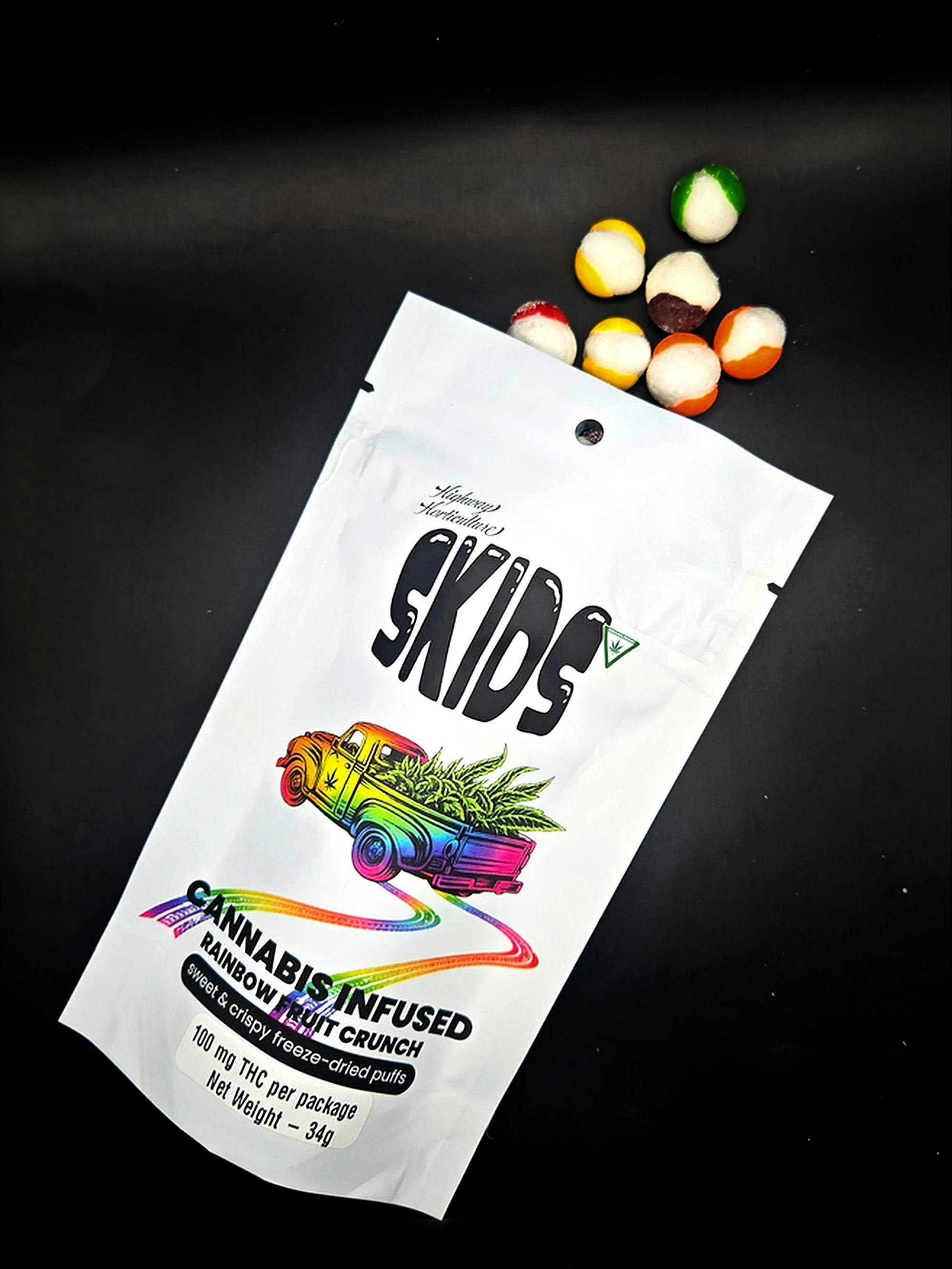 Skids 100mg Freeze Dried Edibles - Rainbow Fruit Crunch