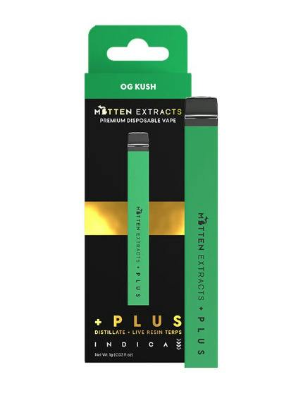 OG Kush | PLUS Live Resin Disposable | 1g by Mitten Extracts