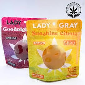 Sunshine Citrus 100mg Sativa Gummies - Lady Gray