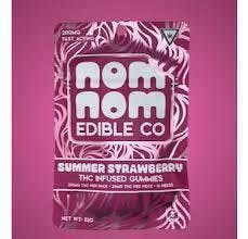 Nom Nom Edibles Co. | Summer Strawberry | 200mg Distillate Gummies