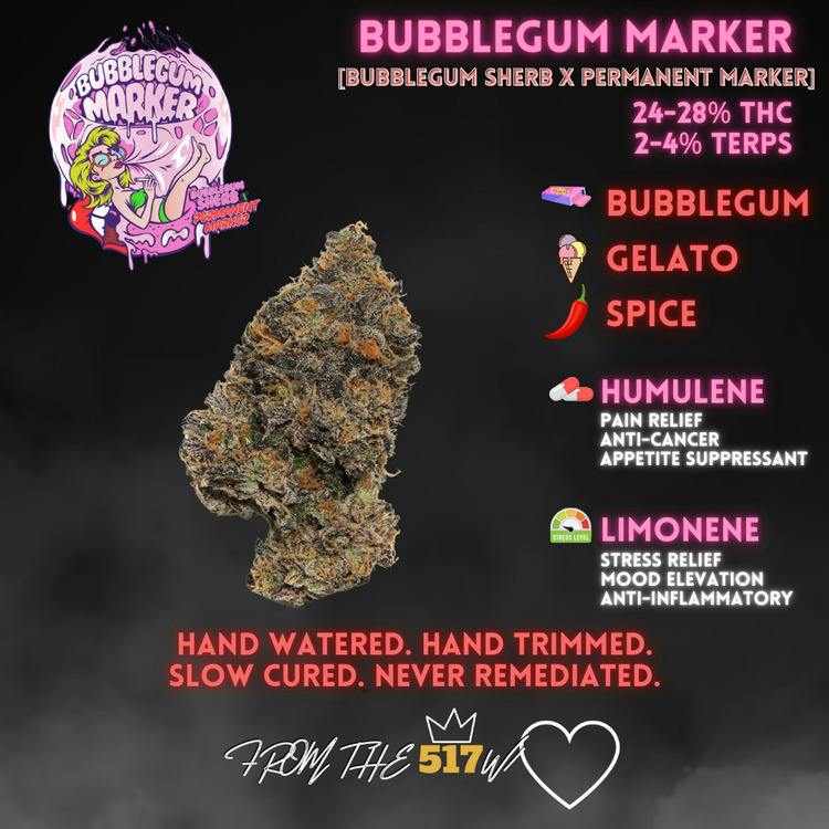 Premier Meds | 517 Bubble Gum Marker | 1g Full Flower Pre-roll