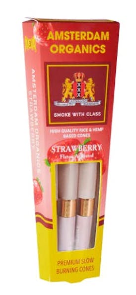 Amsterdam Organics - Amsterdam Organics - Strawberry Activated Flavor 3Pack Cone Paper - Amsterda...