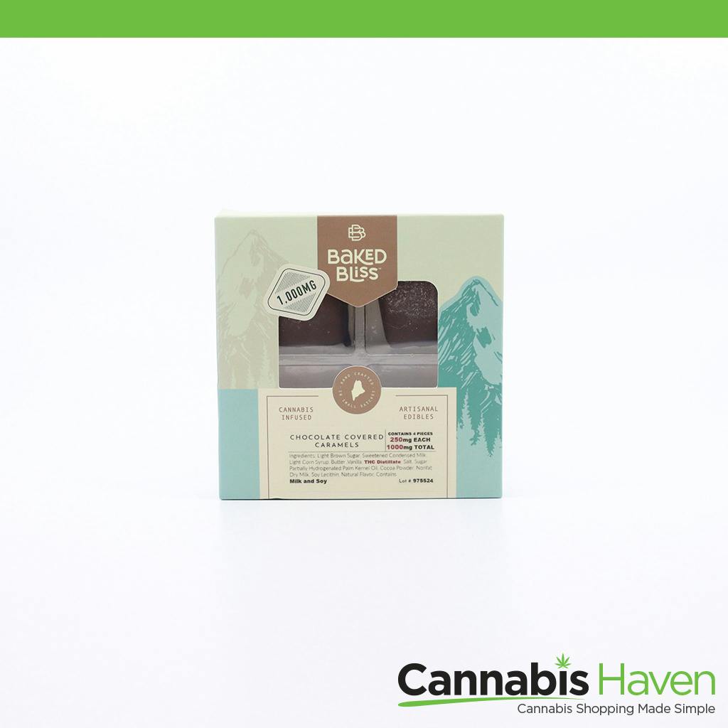 Baked Bliss Chocolate Covered Caramels 1000mg