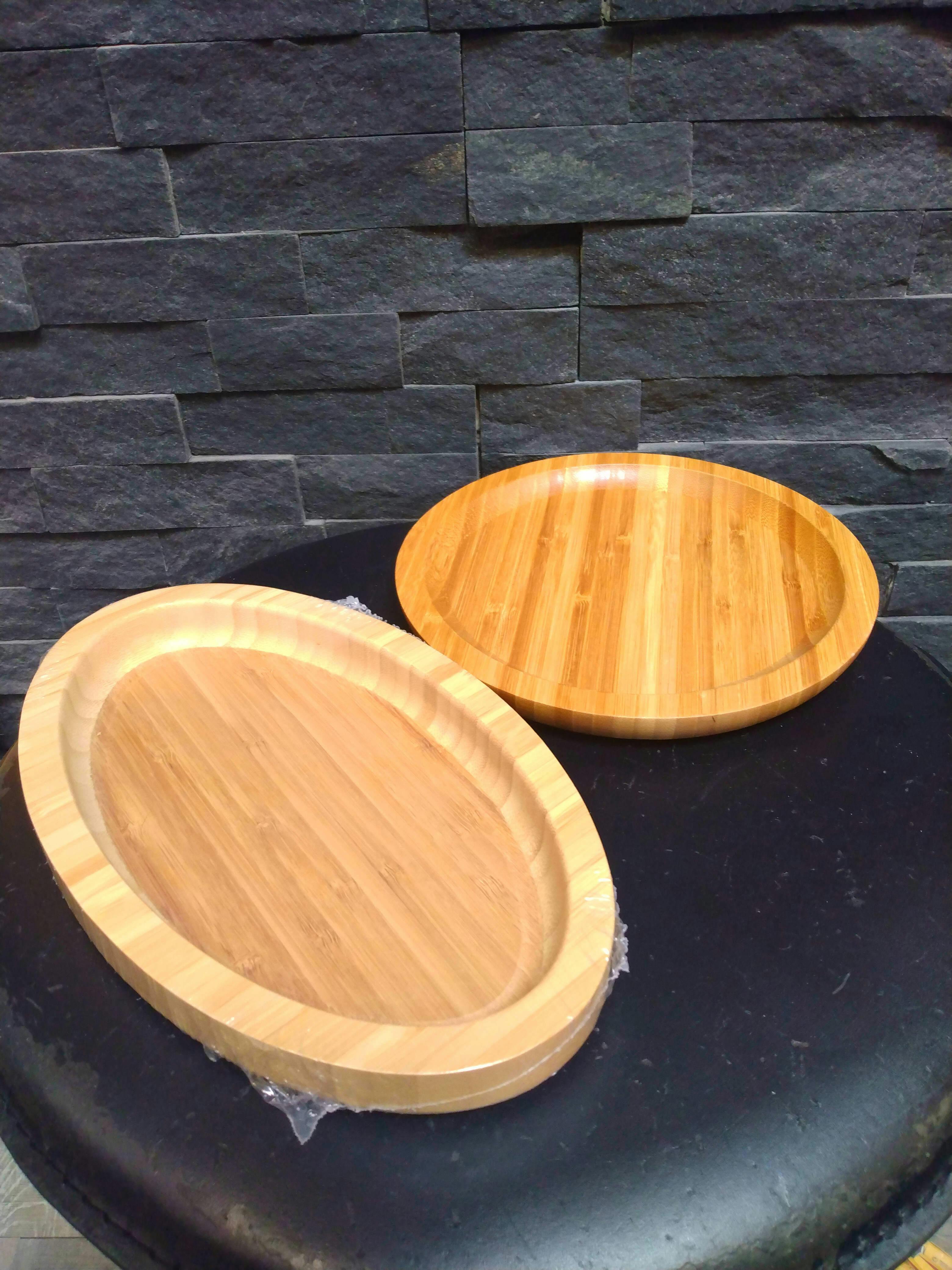 Wooden Rolling Tray Oval/Round - Bamboo Rolling Tray