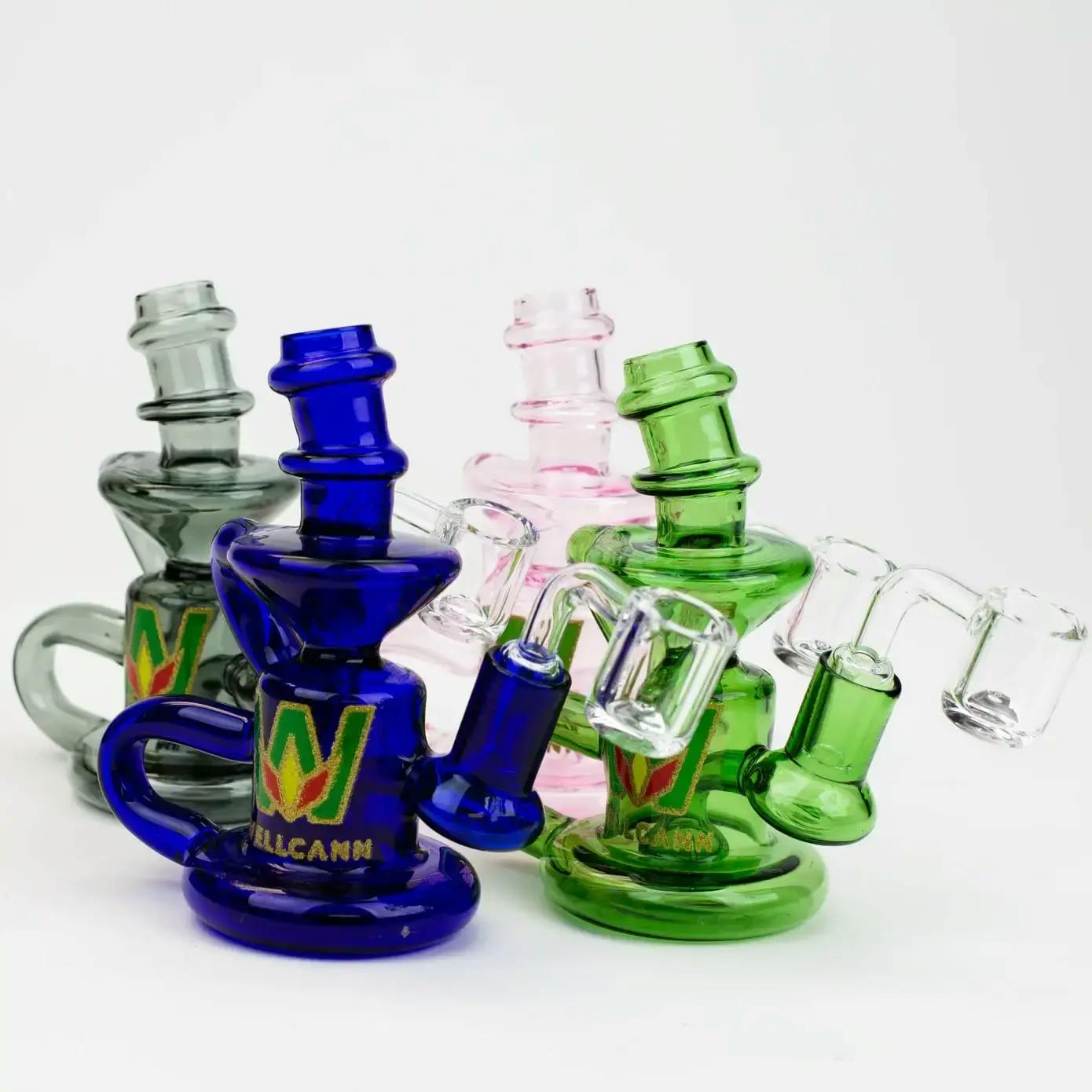 6" WellCann Double Loop Recycle Rig with Banger - 6" WellCann Double Loop Recycle Rig with Banger