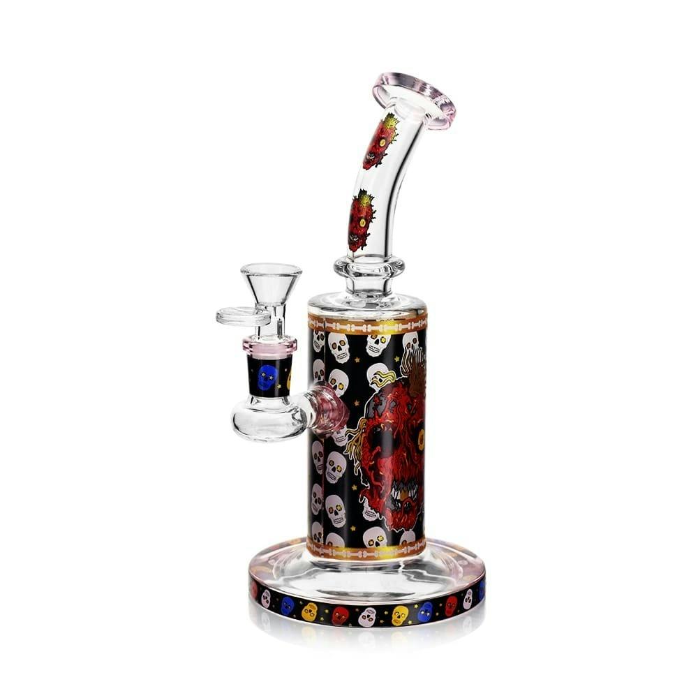 9" Arsenal Angry Skull Glass Rig ( RED)
