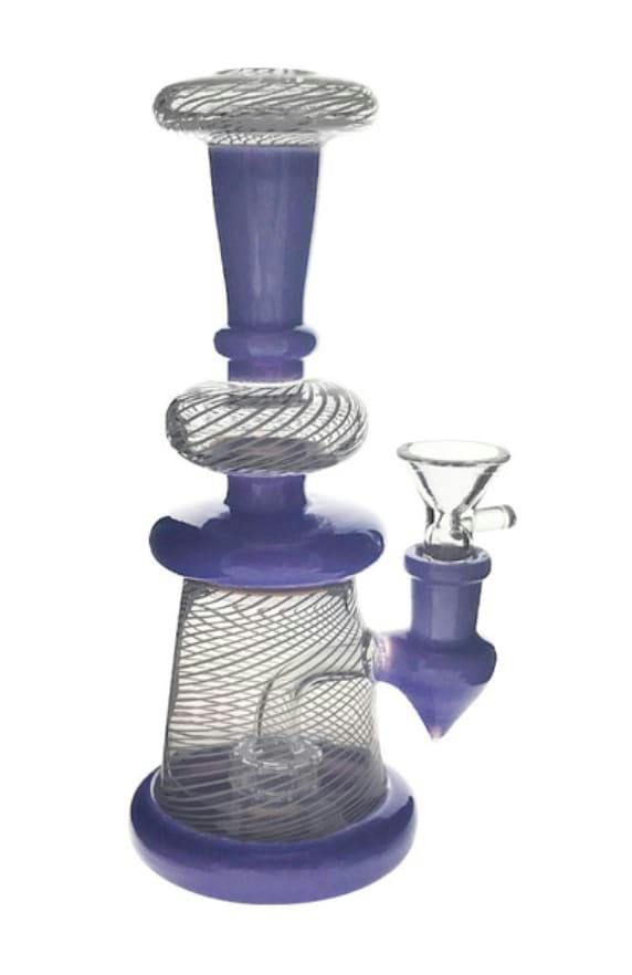 8.5" Banger Hanger Bong w/ Fishnet & Colour Accents - 8.5" Banger Hanger Bong w/ Fishnet & Colour...