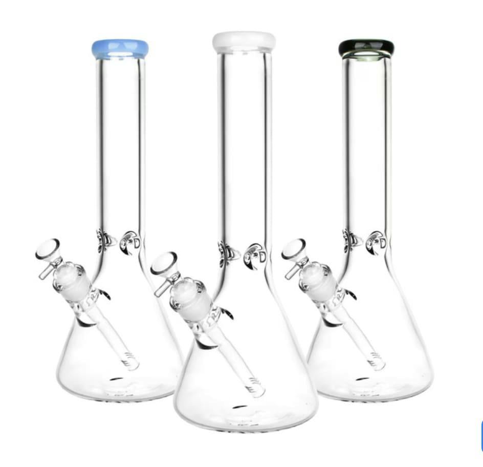 14" Classic Glass Beaker Tall Bong - 7mm Thick - Colors Vary