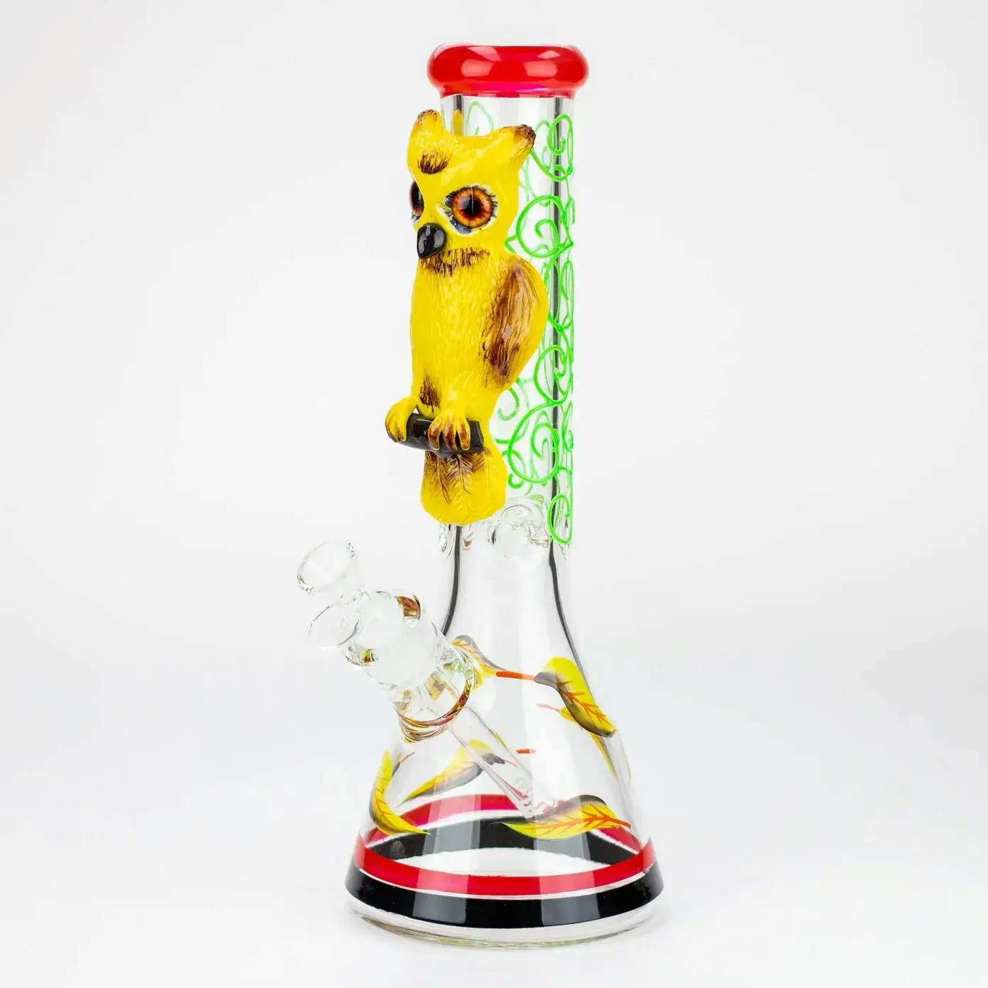 14" 3D Resin Glass Beaker Bong - 14" 3D Resin Glass Beaker Bong Owl