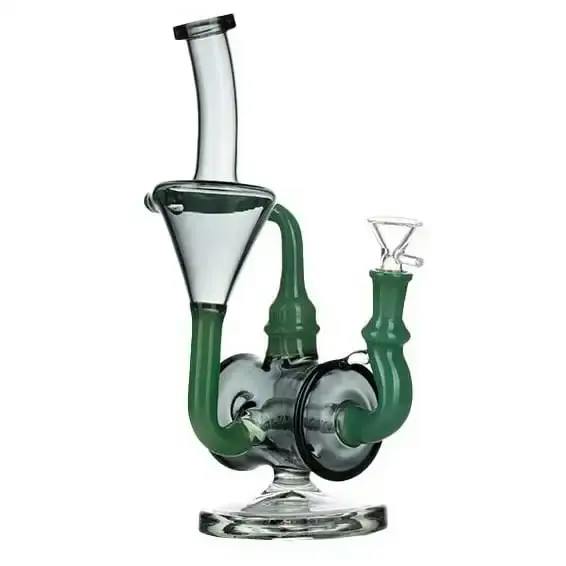 11" Jade Green Tecycler Glass Bong