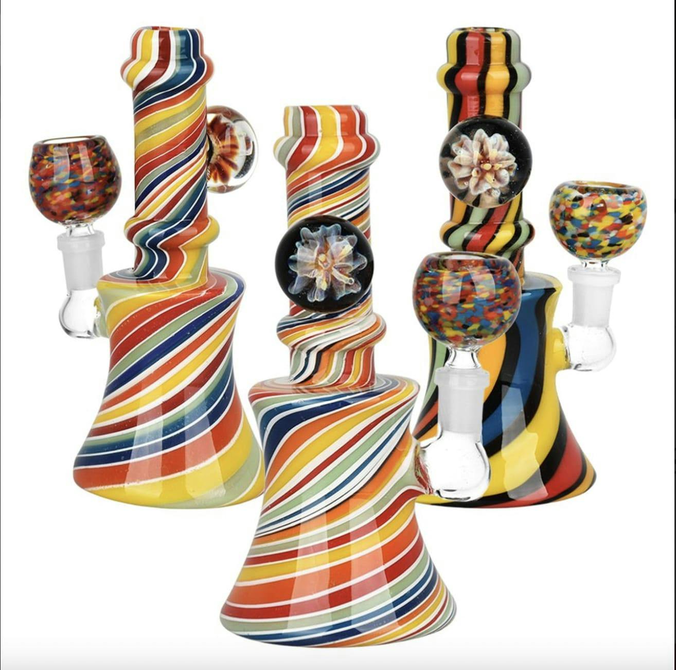 5.5" Flowering Spirals Glass Bong