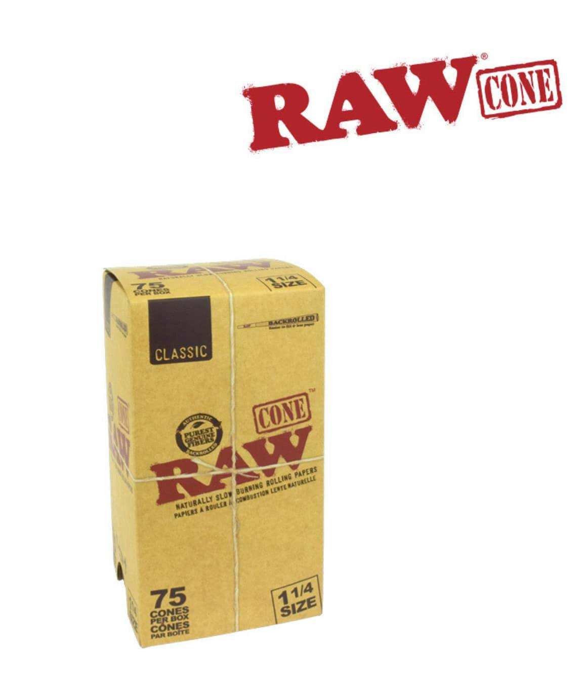 RAW Pre Rolled Cones Bulk 1 1/4" 75/PK - 75 count