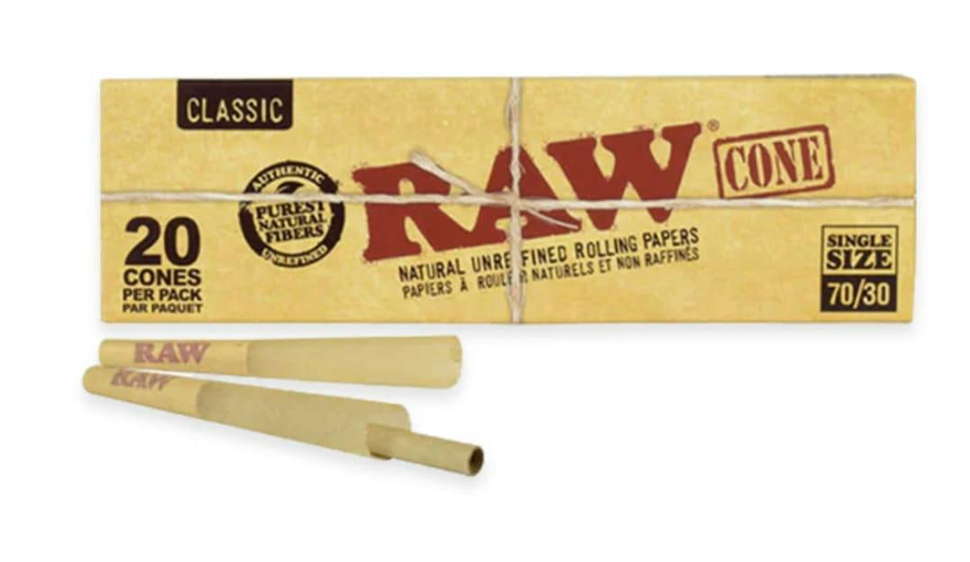 RAW - Classic - Pre-Rolled Cones (20pk) - 70/30 - .5g Cones